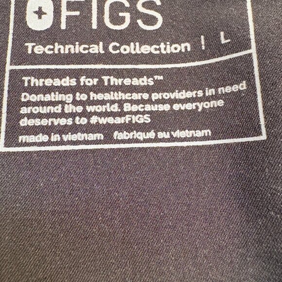 FIGS Chisec Three-Pocket Scrub Top Black Men's Large - Picture 5 of 8